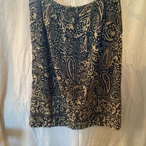 Elegant Black and Beige Paisley Skirt